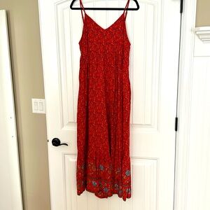Women’s Natural Life jumpsuit romper size L red multi with pockets
